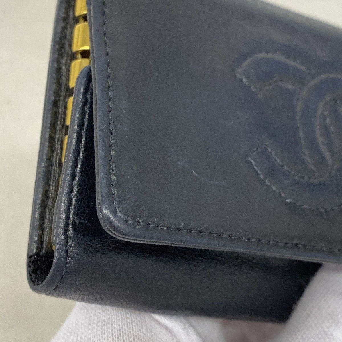 Chanel Key Case Monogram Lambskin Black Gold Key Holder — view 5