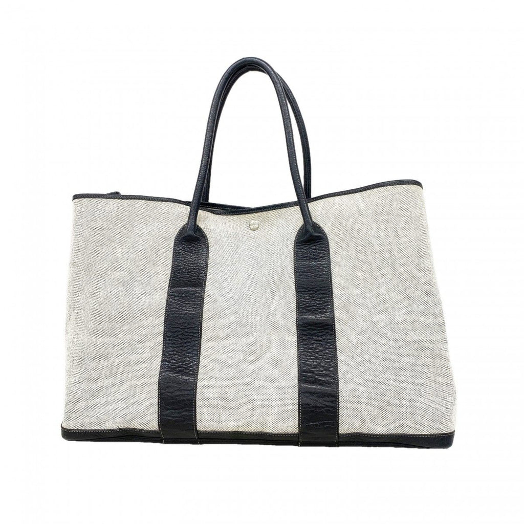 Hermes Tote Garden Party GM Toile Ash Black Silver