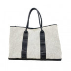 Hermes Tote Garden Party GM Toile Ash Black Silver