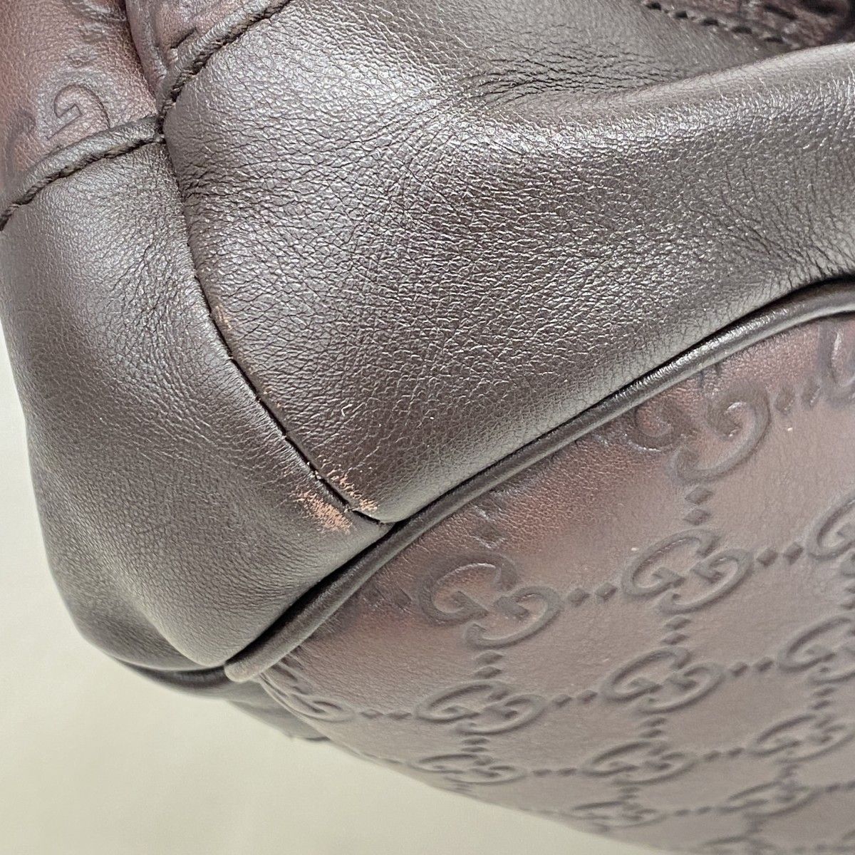 Gucci Tote Guccissima Ski Leather Dark Brown Champagne Gold 2-Way — view 6