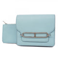 Hermes Wallet Roulis Slim Chevre Misor Blue Zephyr Silver