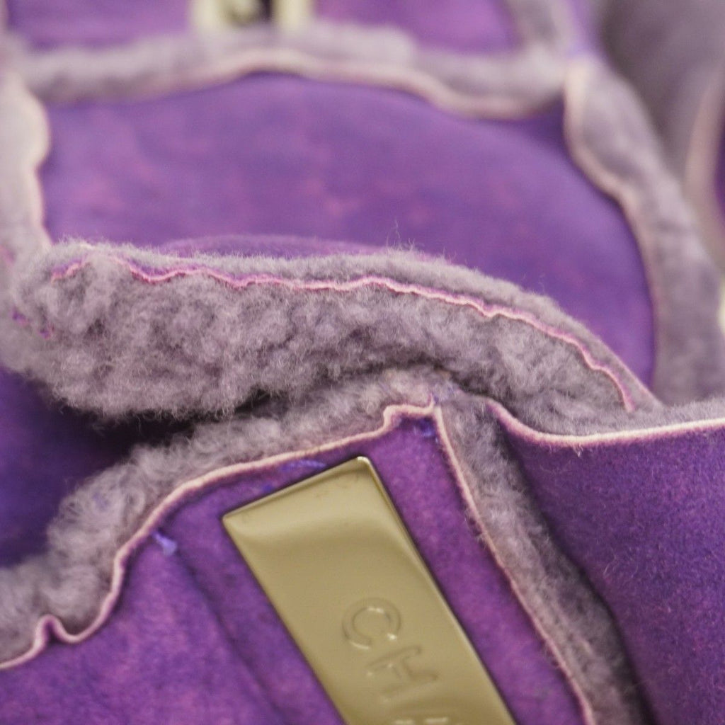 Chanel Shoulder Bag 2.55 Shearling Purple Silver — view 9