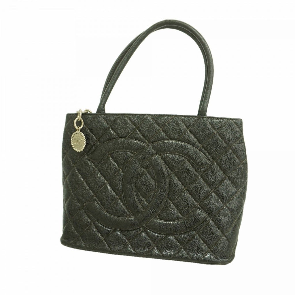 Chanel Tote Reissue Caviar Leather Black Silver