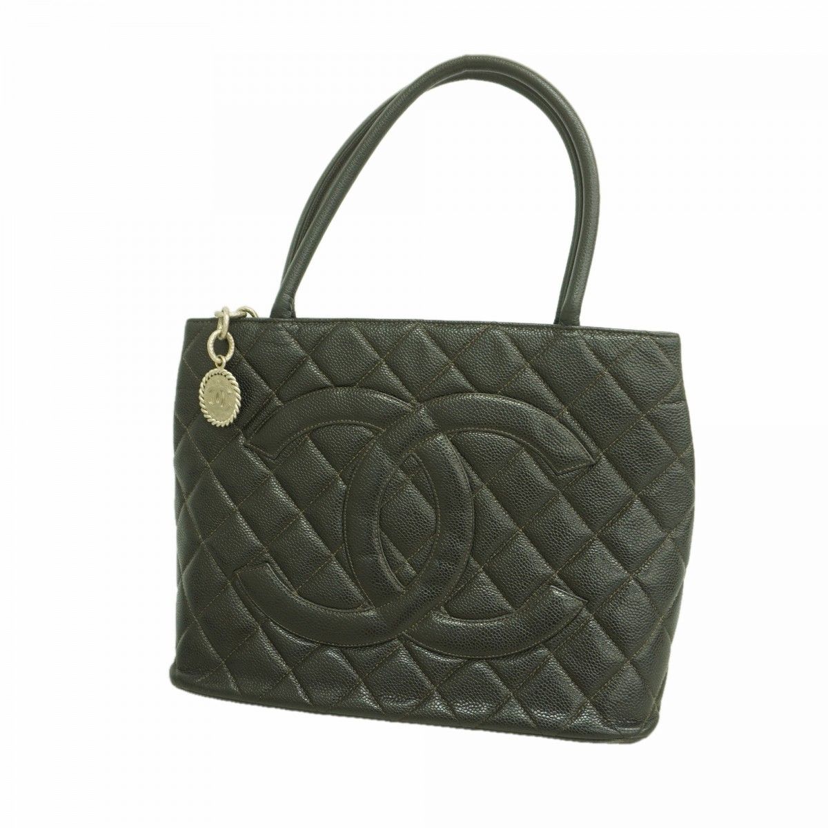 Chanel Tote Reissue Caviar Leather Black Silver