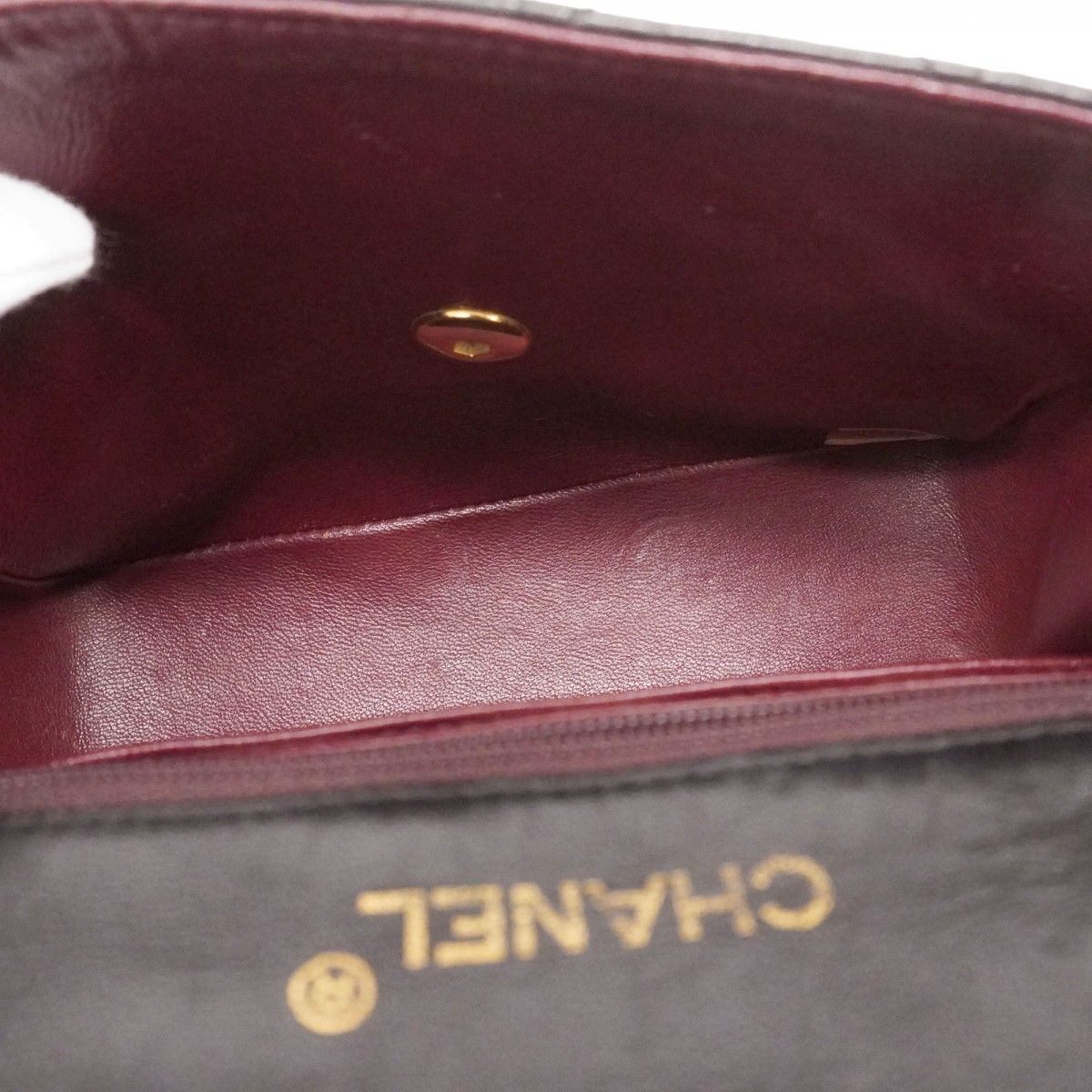 Chanel Shoulder Bag Mini Quilted Lambskin Black Gold — view 4