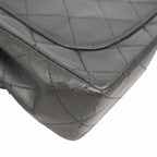 Chanel Shoulder Bag Mini Quilted Lambskin Black Gold — view 8