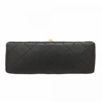 Chanel Shoulder Bag Mini Quilted Lambskin Black Gold — view 3
