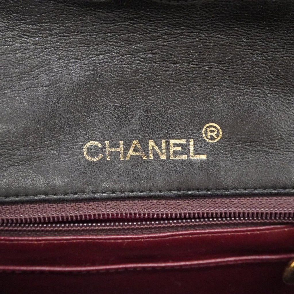 Chanel Shoulder Bag Mini Quilted Lambskin Black Gold — view 5