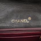 Chanel Shoulder Bag Mini Quilted Lambskin Black Gold — view 5