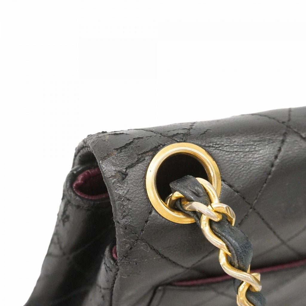 Chanel Shoulder Bag Mini Quilted Lambskin Black Gold — view 6