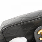 Chanel Shoulder Bag Mini Quilted Lambskin Black Gold — view 9