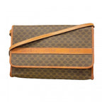 Celine Shoulder Bag Macadam Brown Gold