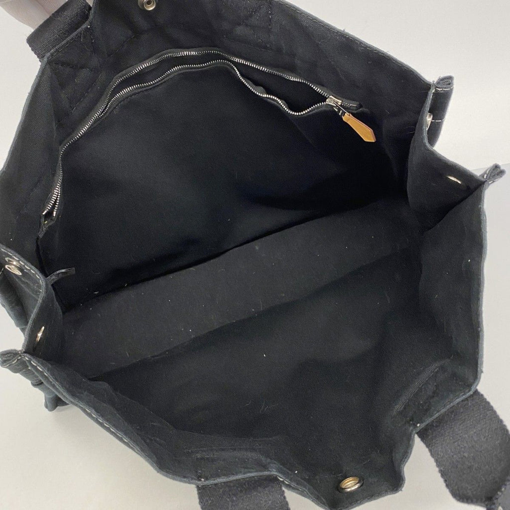 Hermes Tote Deauville MM Canvas Black Silver — view 4
