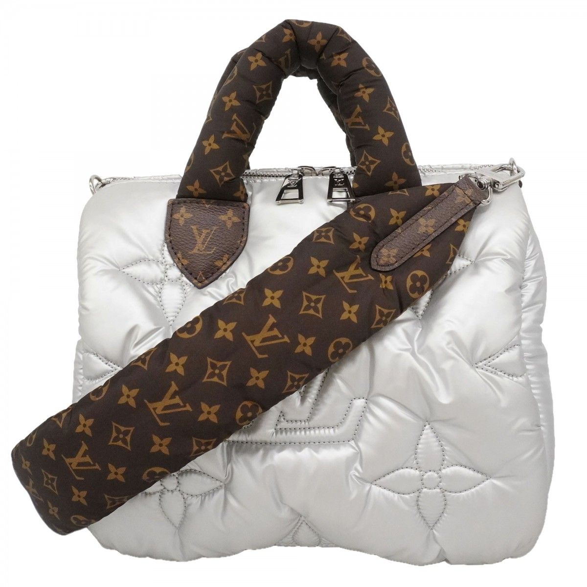 Louis Vuitton Handbag LV Pillow Speedy Bandouliere 25 Silver Brown 2-Way