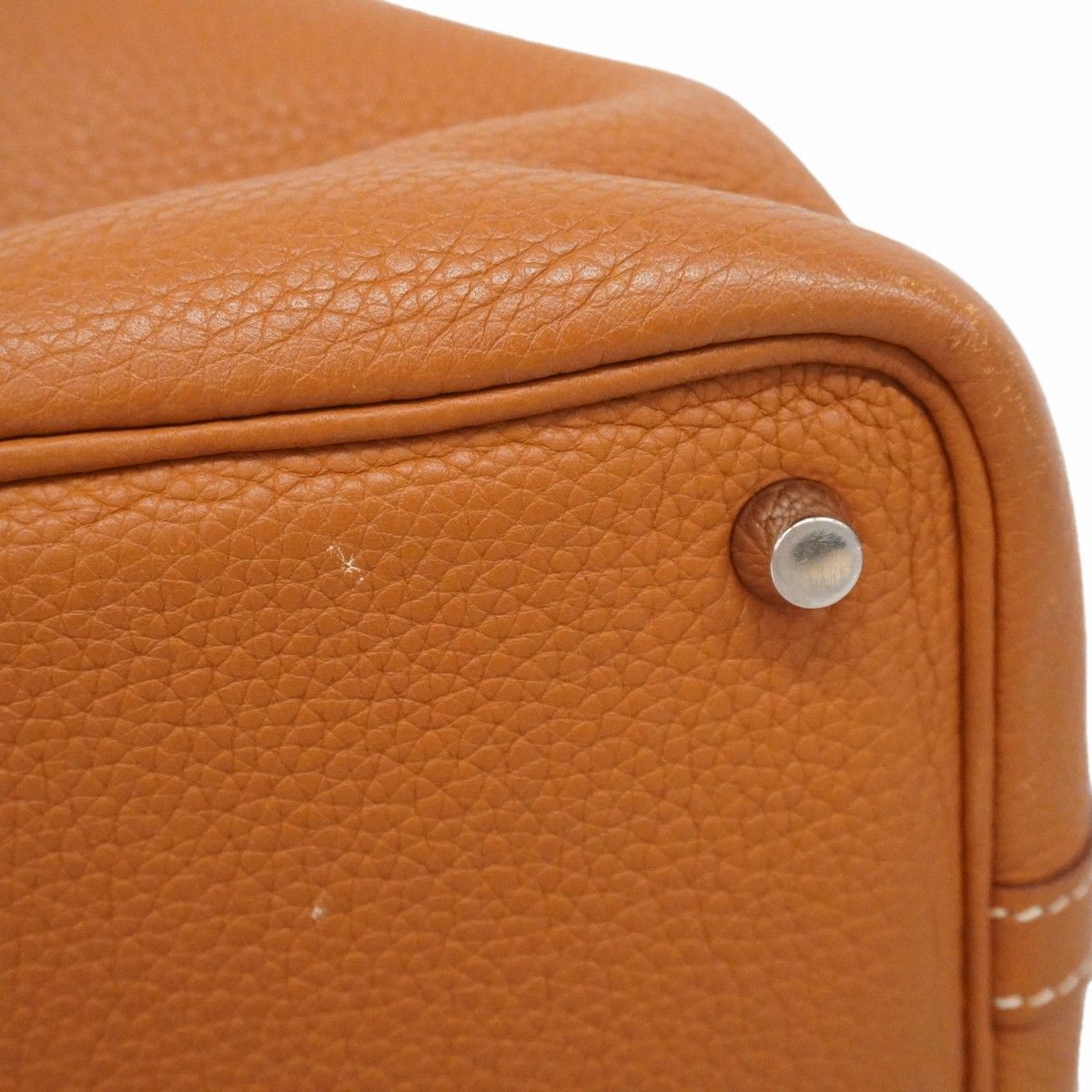 Hermes Handbag Picotin Lock PM Taurillon Clemence Gold Silver — view 7