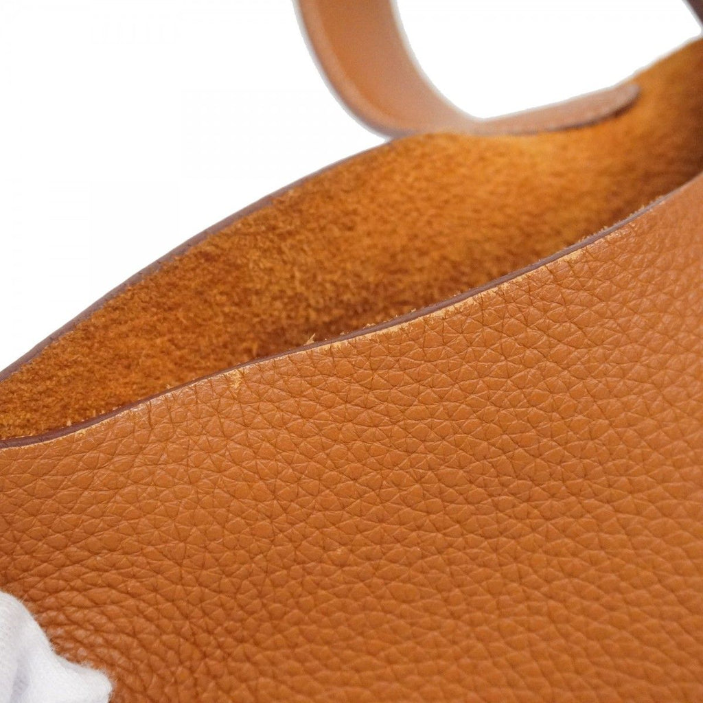 Hermes Handbag Picotin Lock PM Taurillon Clemence Gold Silver — view 9