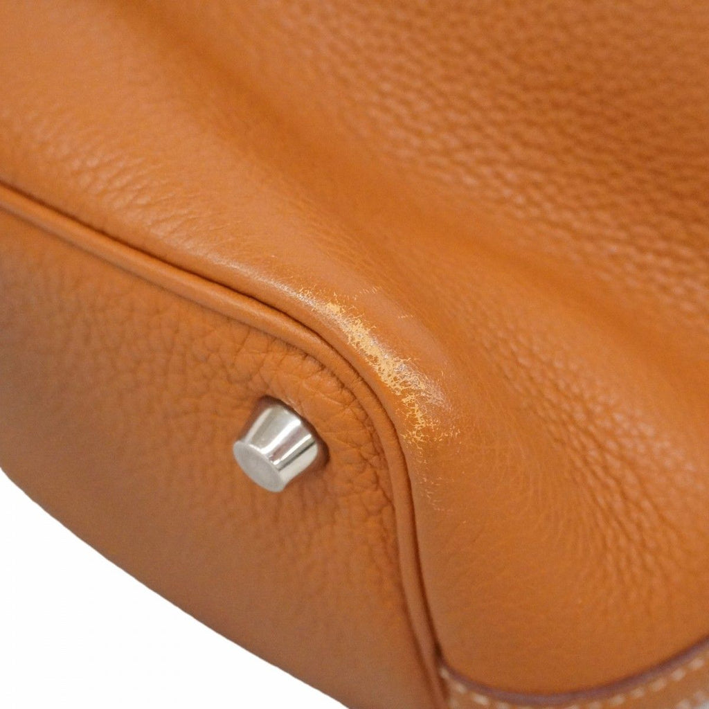 Hermes Handbag Picotin Lock PM Taurillon Clemence Gold Silver — view 6