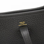 Hermes Shoulder Bag Evelyne TPM Taurillon Clemence Black Gold — view 5
