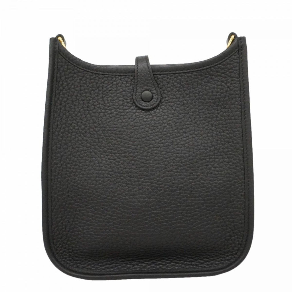 Hermes Shoulder Bag Evelyne TPM Taurillon Clemence Black Gold — view 6