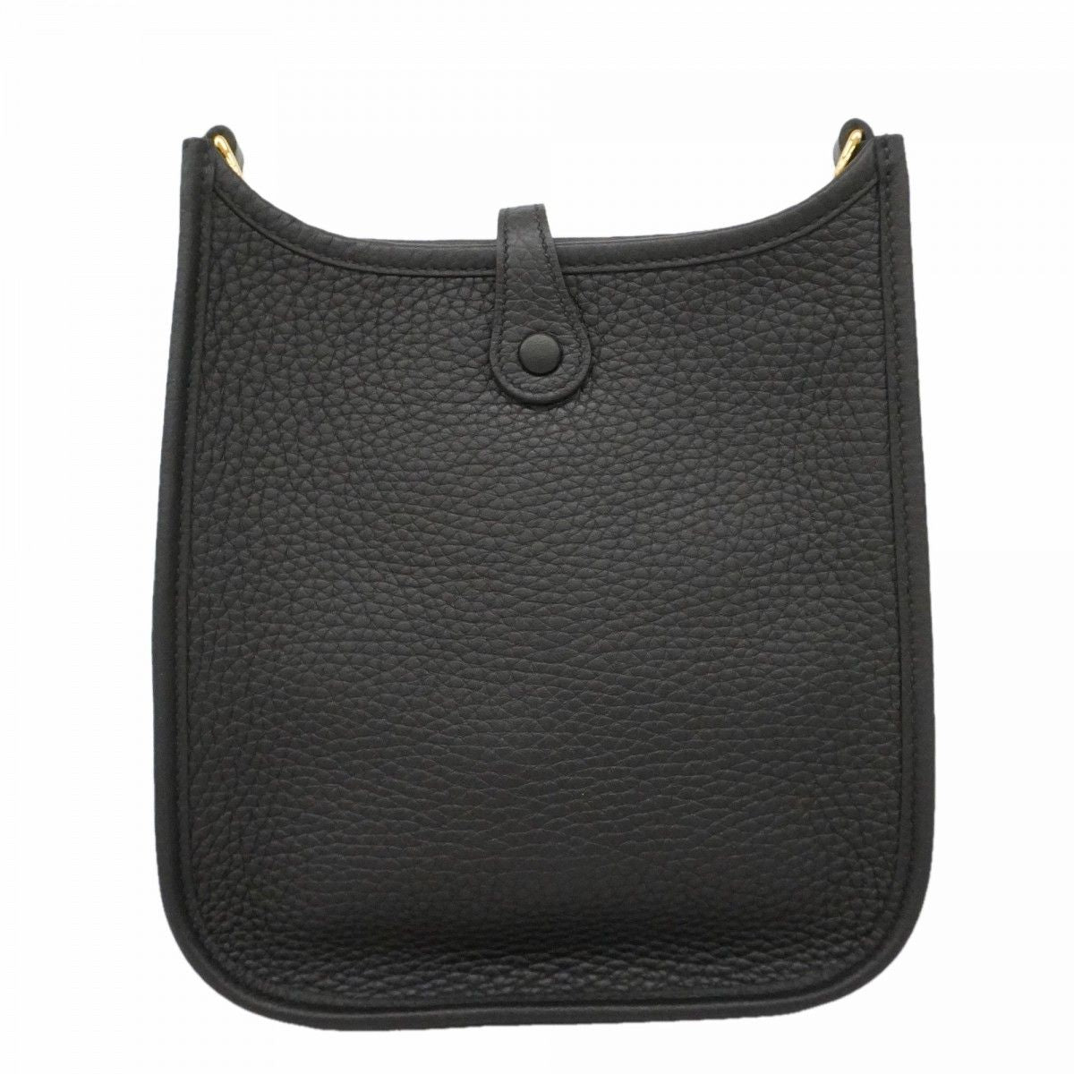Hermes Shoulder Bag Evelyne TPM Taurillon Clemence Black Gold — view 6