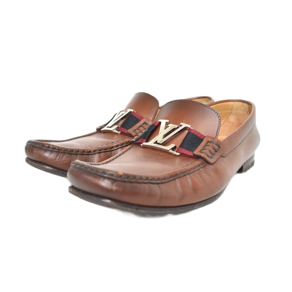 Louis Vuitton Montaigne Loafer Coin Loafers Leather 8 Brown