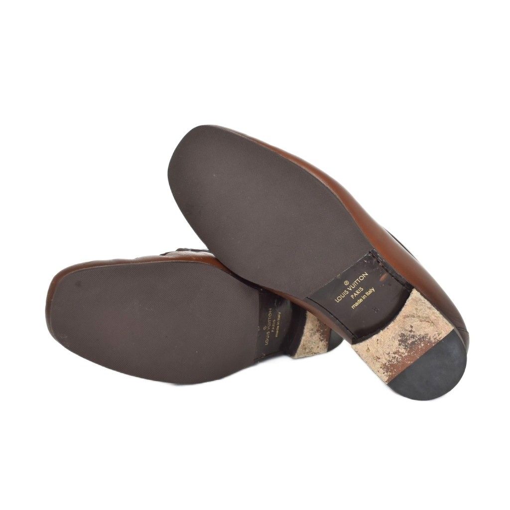 Louis Vuitton Montaigne Loafer Coin Loafers Leather 8 Brown — view 5