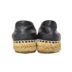 Chanel CC Logo Espadrille Slip Ons 37 Black — view 3