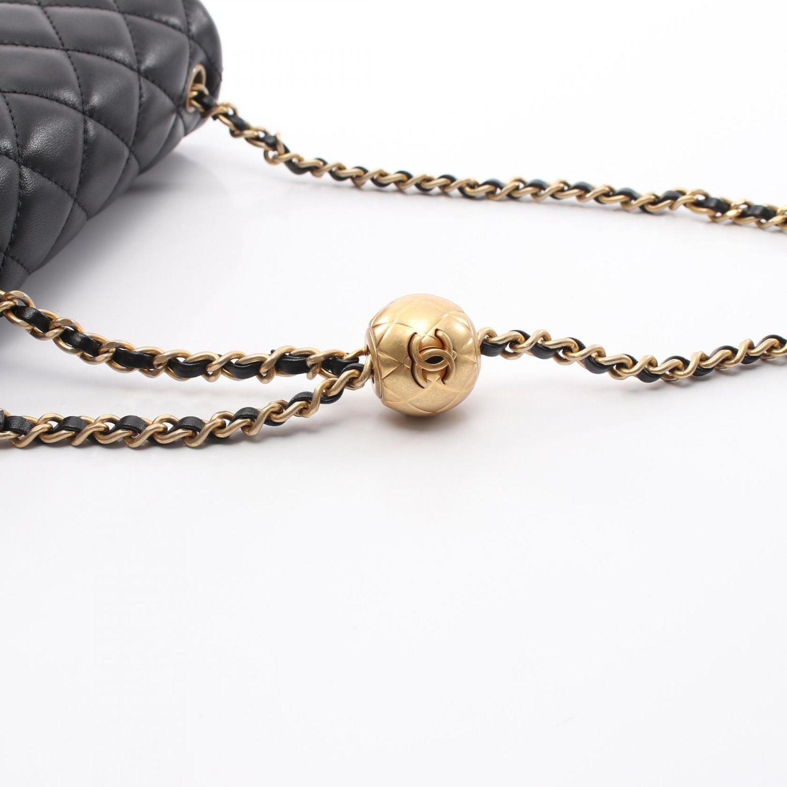 Chanel Shoulder Bag Mini Quilted Black Lambskin Chain — view 7