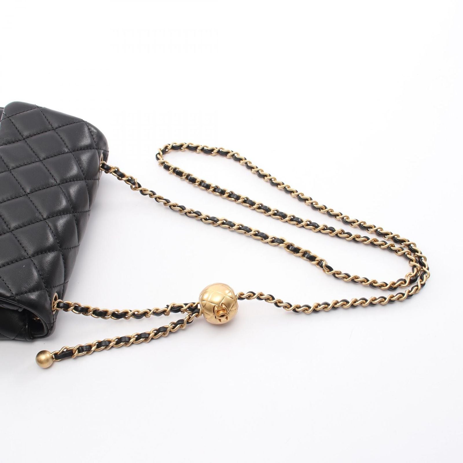 Chanel Shoulder Bag Mini Quilted Black Lambskin Chain — view 6