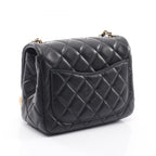 Chanel Shoulder Bag Mini Quilted Black Lambskin Chain — view 2