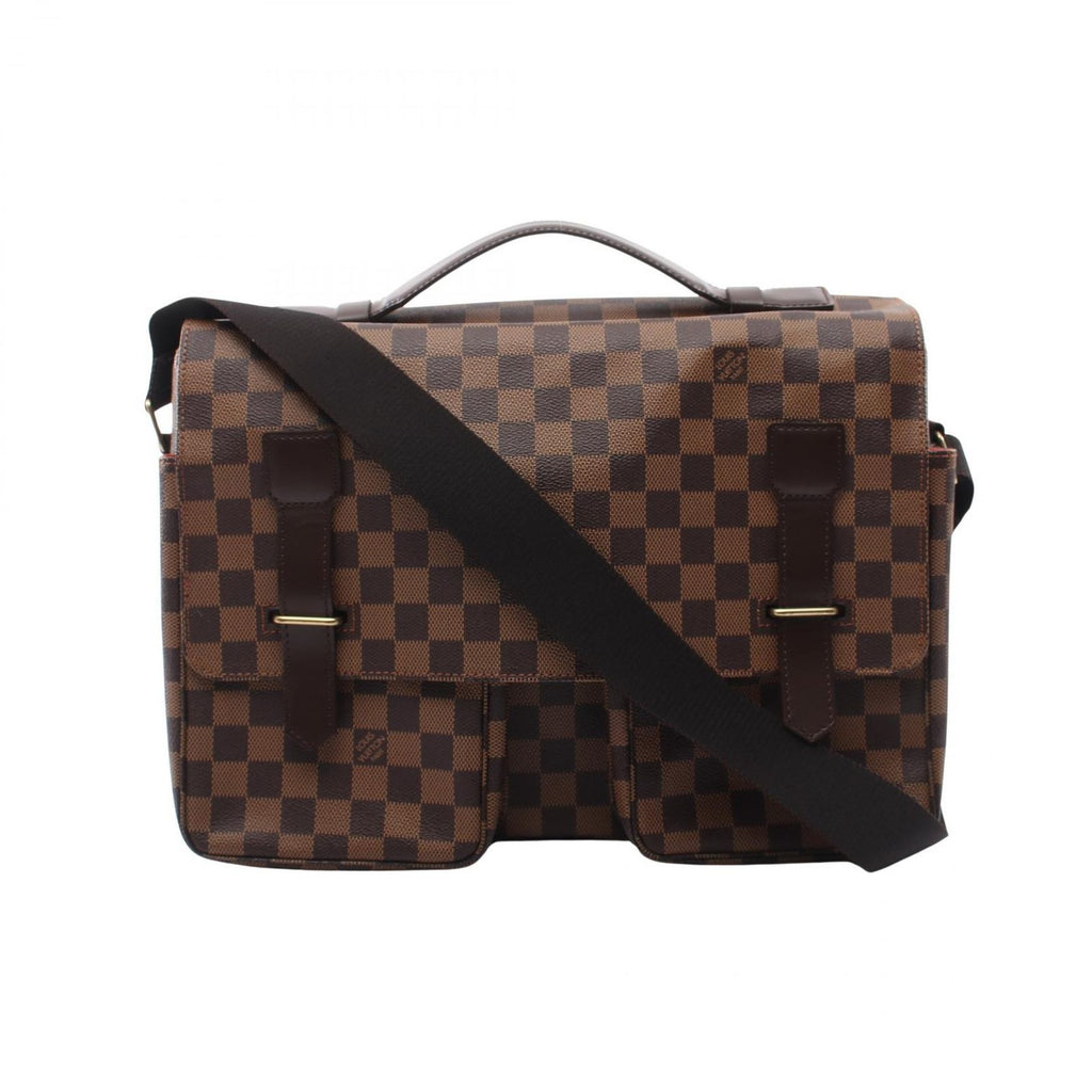 Louis Vuitton Shoulder Bag Broadway Damier Ebene 2-Way Canvas Leather