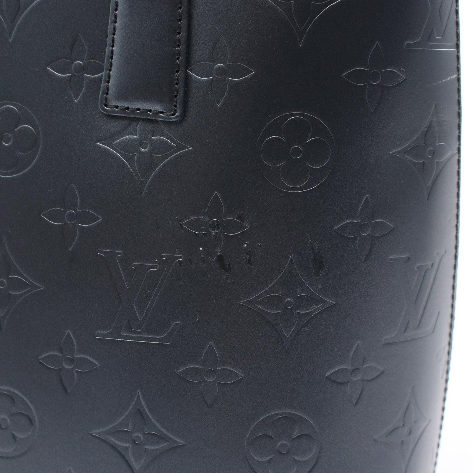 Louis Vuitton Handbag Stockton Monogram Matte Blue Leather — view 8