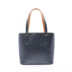 Louis Vuitton Handbag Stockton Monogram Matte Blue Leather