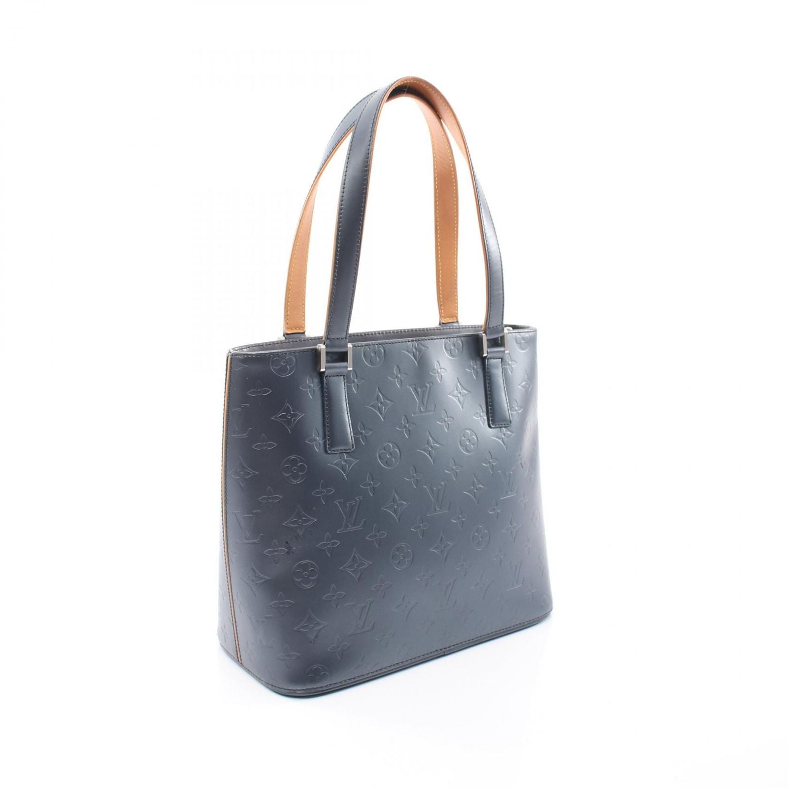 Louis Vuitton Handbag Stockton Monogram Matte Blue Leather — view 2