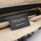 Dior Saddle Bag Oblique Jacquard Navy Canvas Leather — view 4