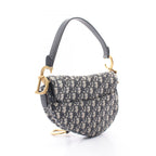 Dior Saddle Bag Oblique Jacquard Navy Canvas Leather — view 2