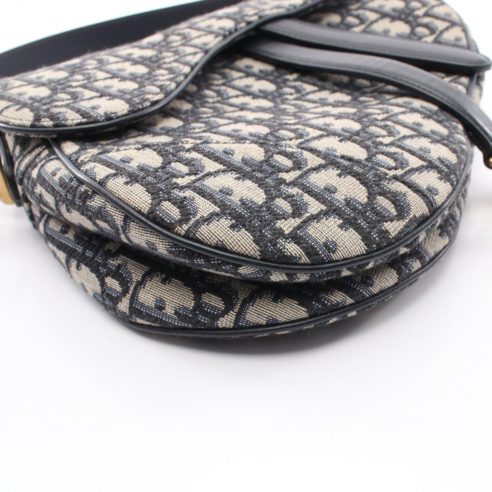 Dior Saddle Bag Oblique Jacquard Navy Canvas Leather — view 5