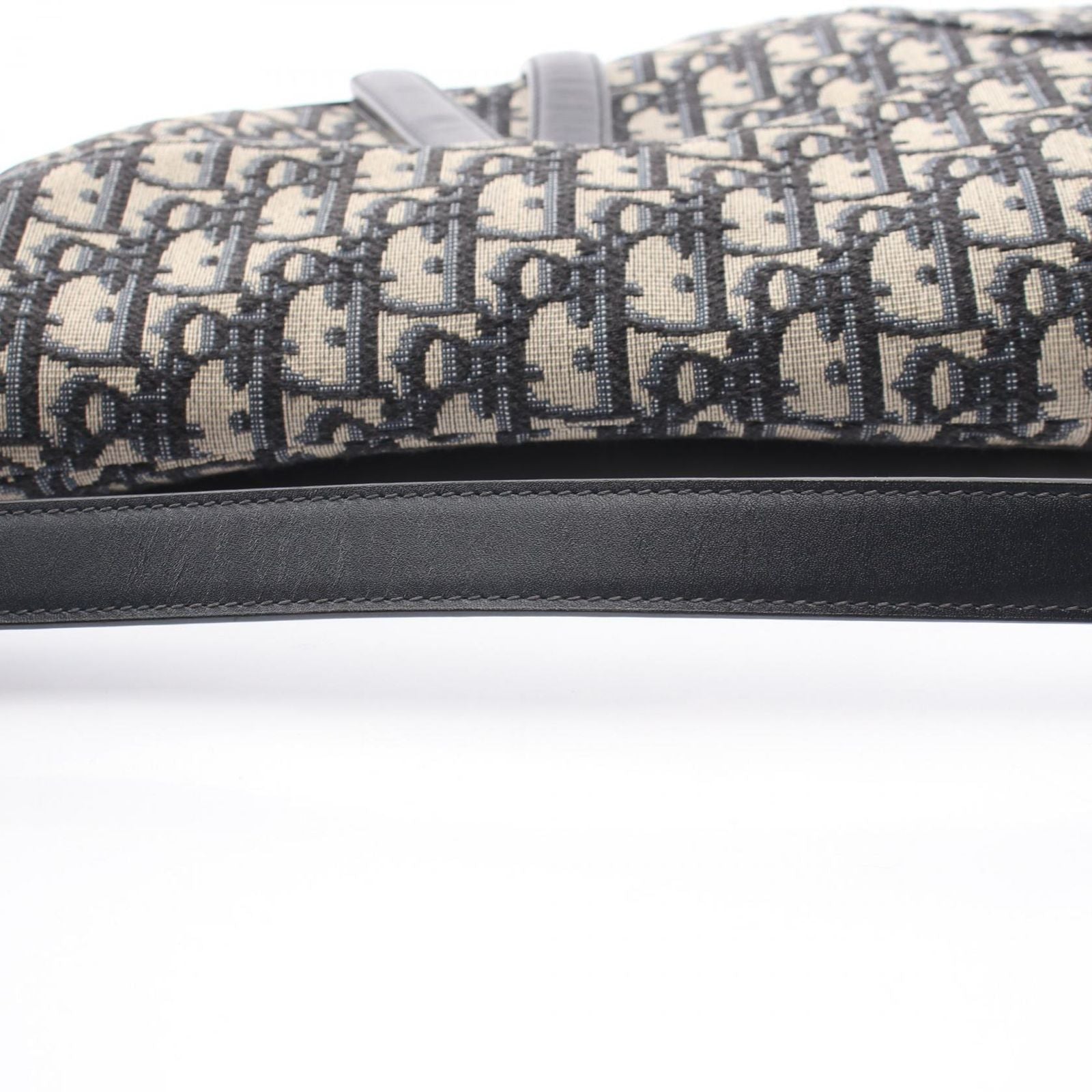 Dior Saddle Bag Oblique Jacquard Navy Canvas Leather — view 7