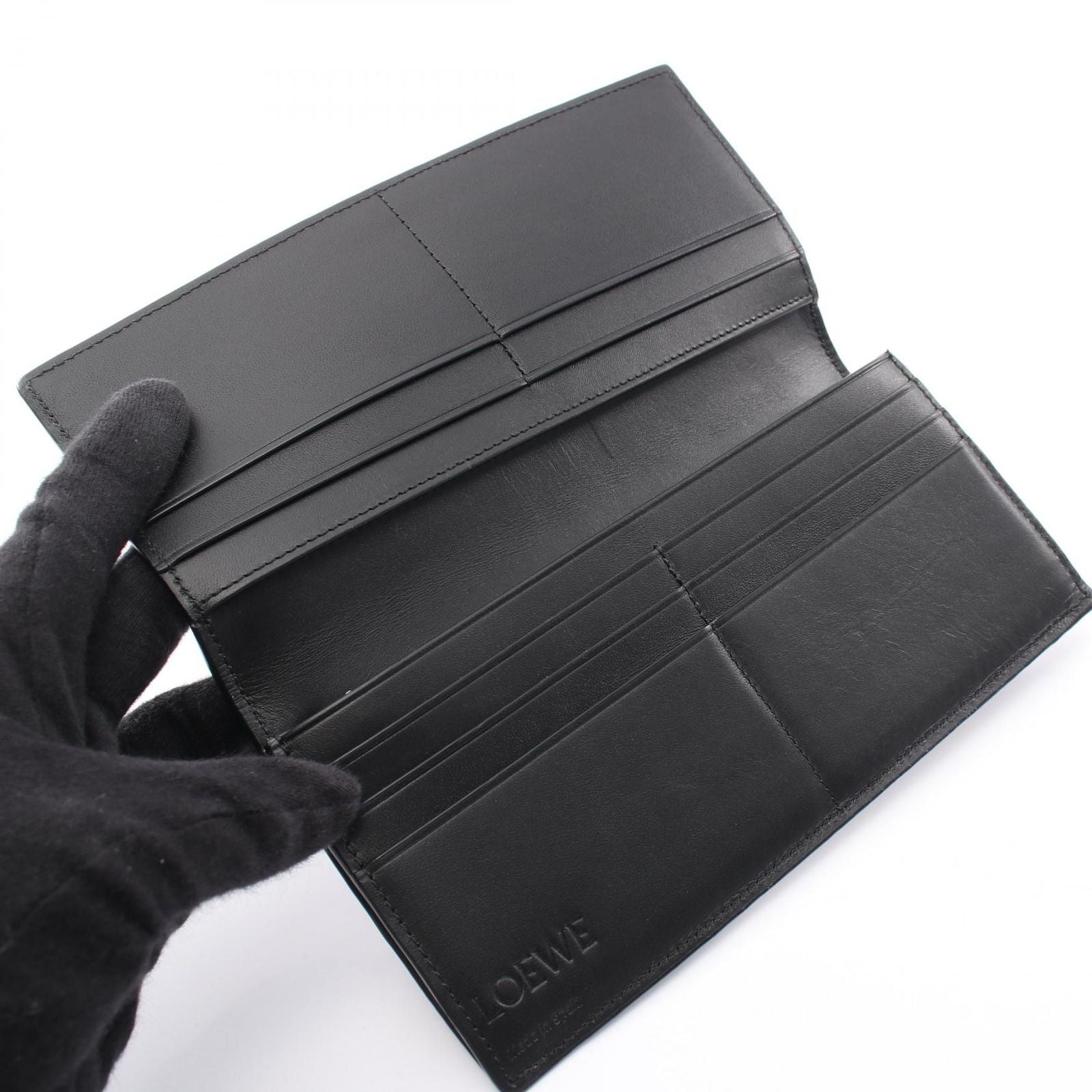 Loewe Bifold Wallet Long Horizontal Gray Leather — view 3