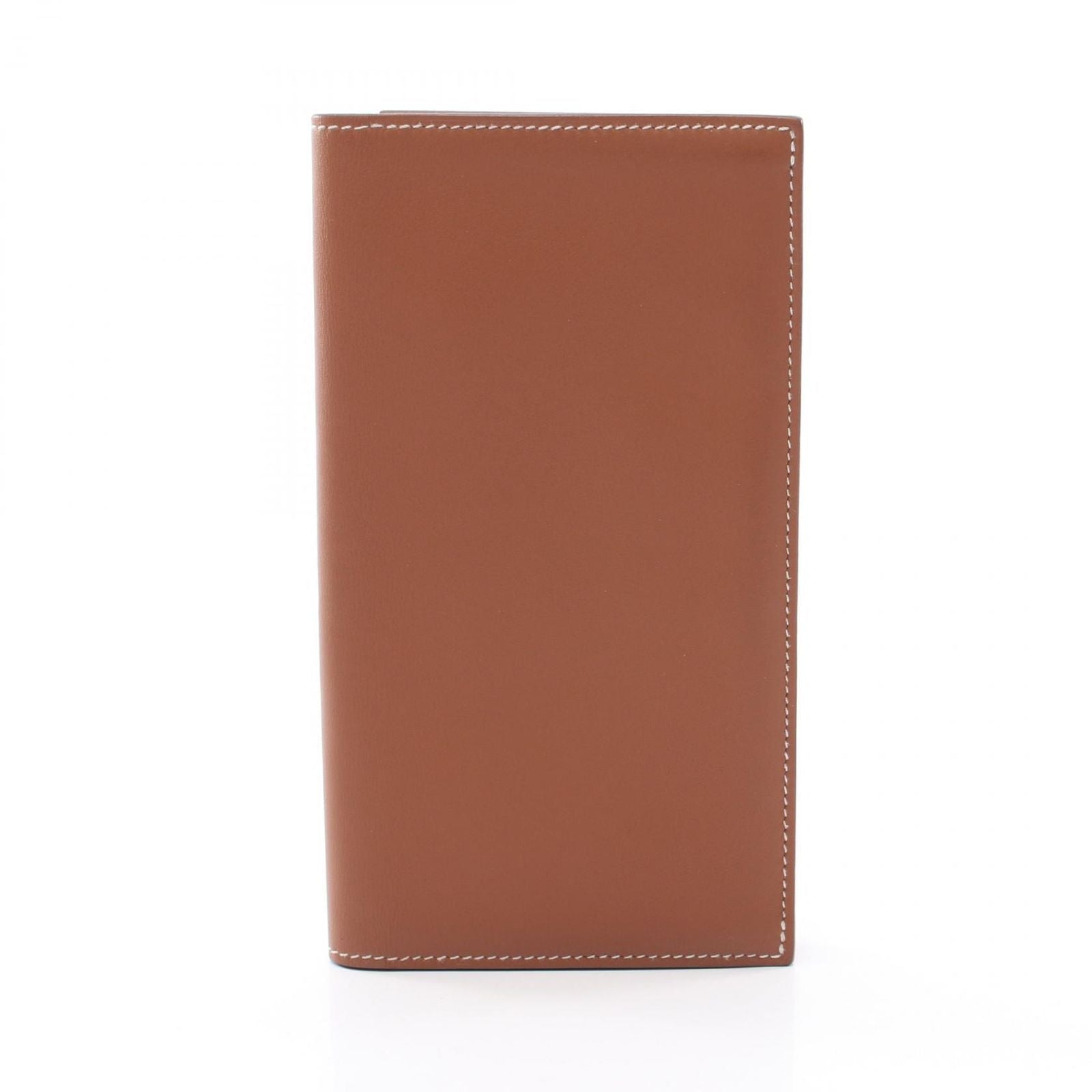 Hermes Bifold Wallet Citizen Twill Long Silk in Gold Leather
