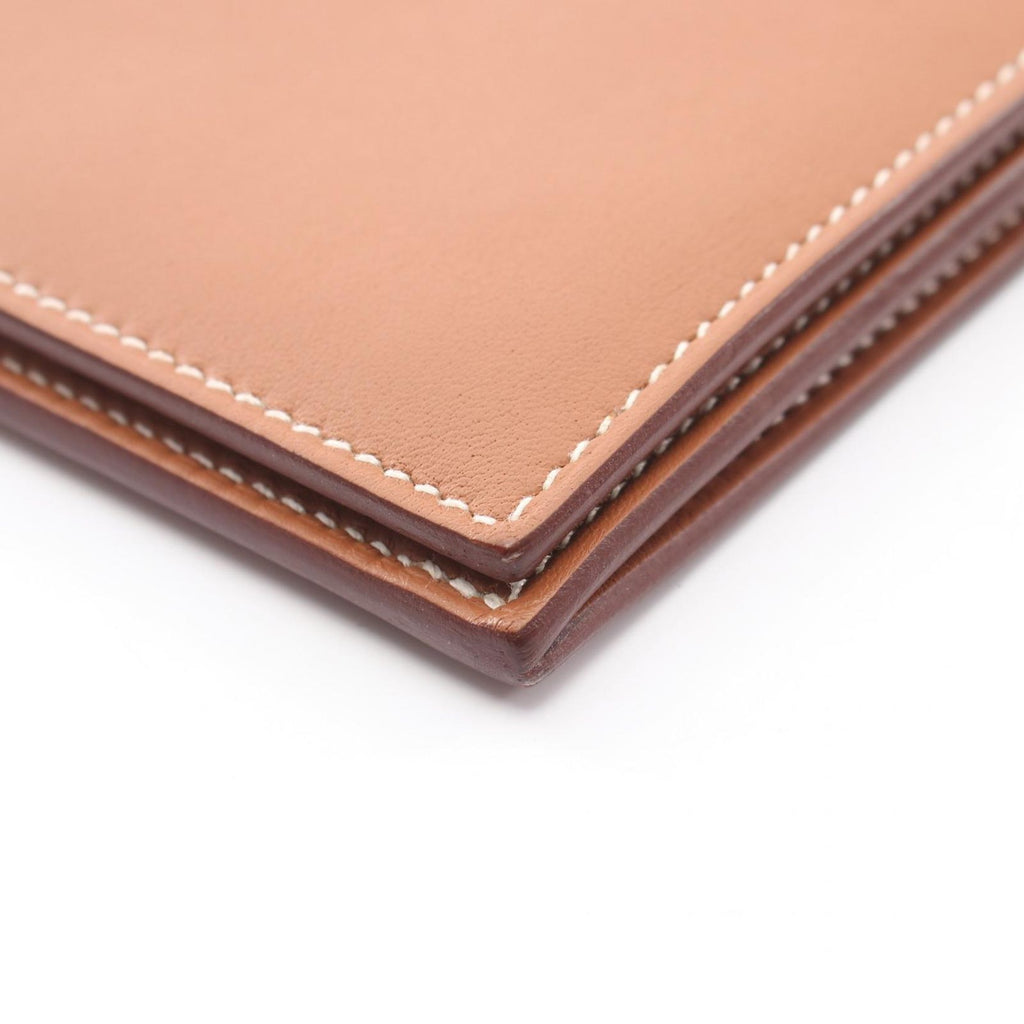 Hermes Bifold Wallet Citizen Twill Long Silk in Gold Leather — view 8