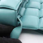 Bottega Veneta Shoulder Bag Padded Cassette Intrecciato Blue Leather Maxi — view 8