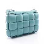 Bottega Veneta Shoulder Bag Padded Cassette Intrecciato Blue Leather Maxi — view 2