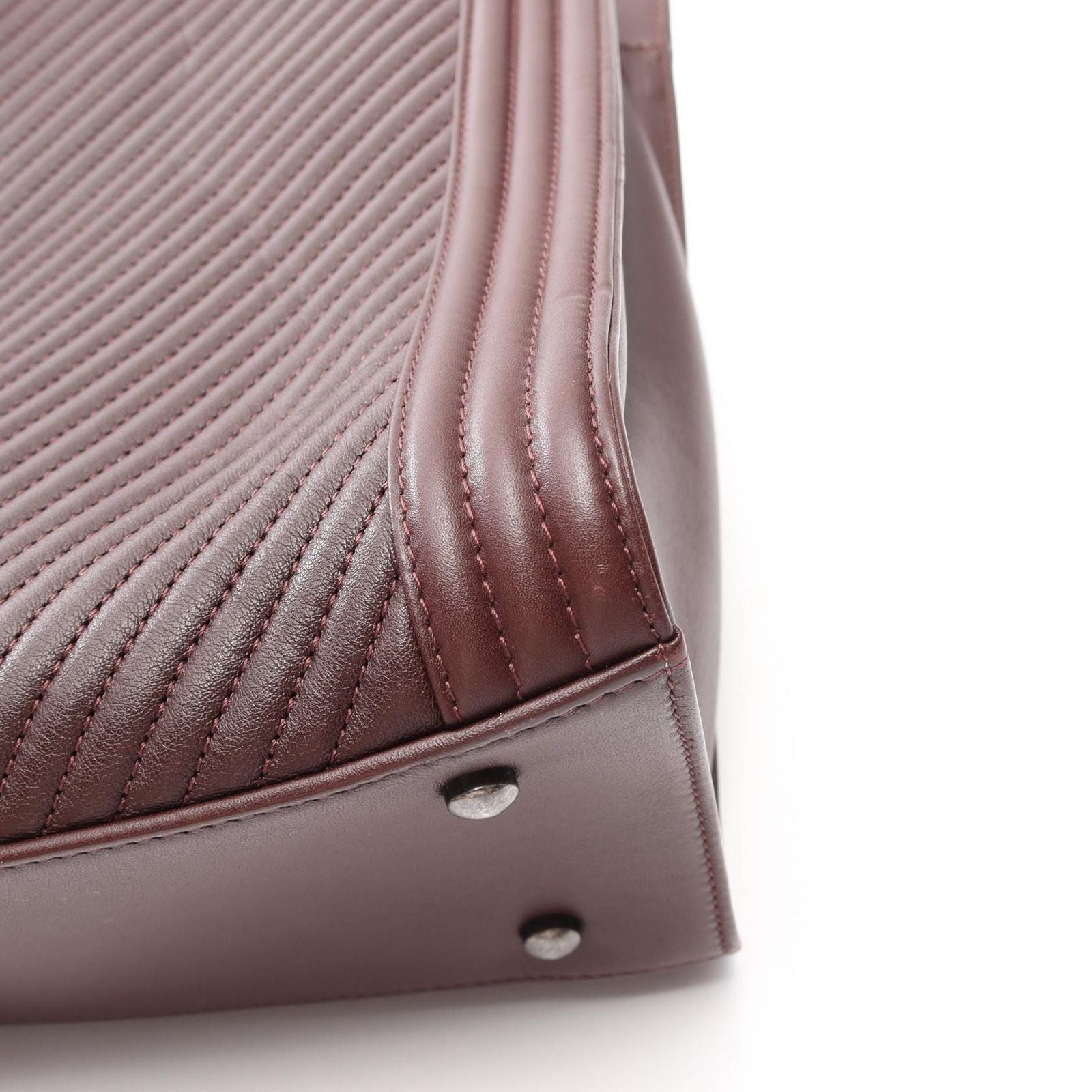 Chanel Tote Boy Stitch Wine Lambskin Shopping — view 8