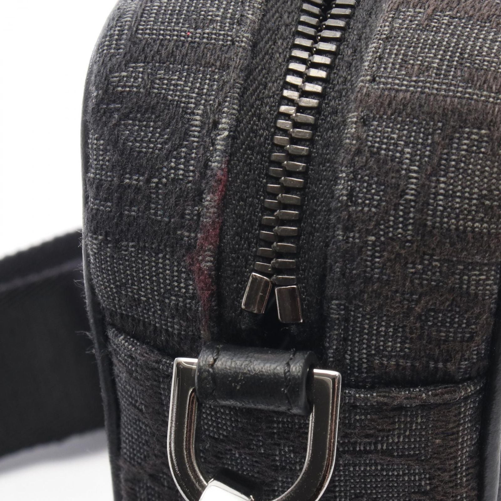 Dior Shoulder Bag Safari Oblique Black Gray Canvas Leather — view 8