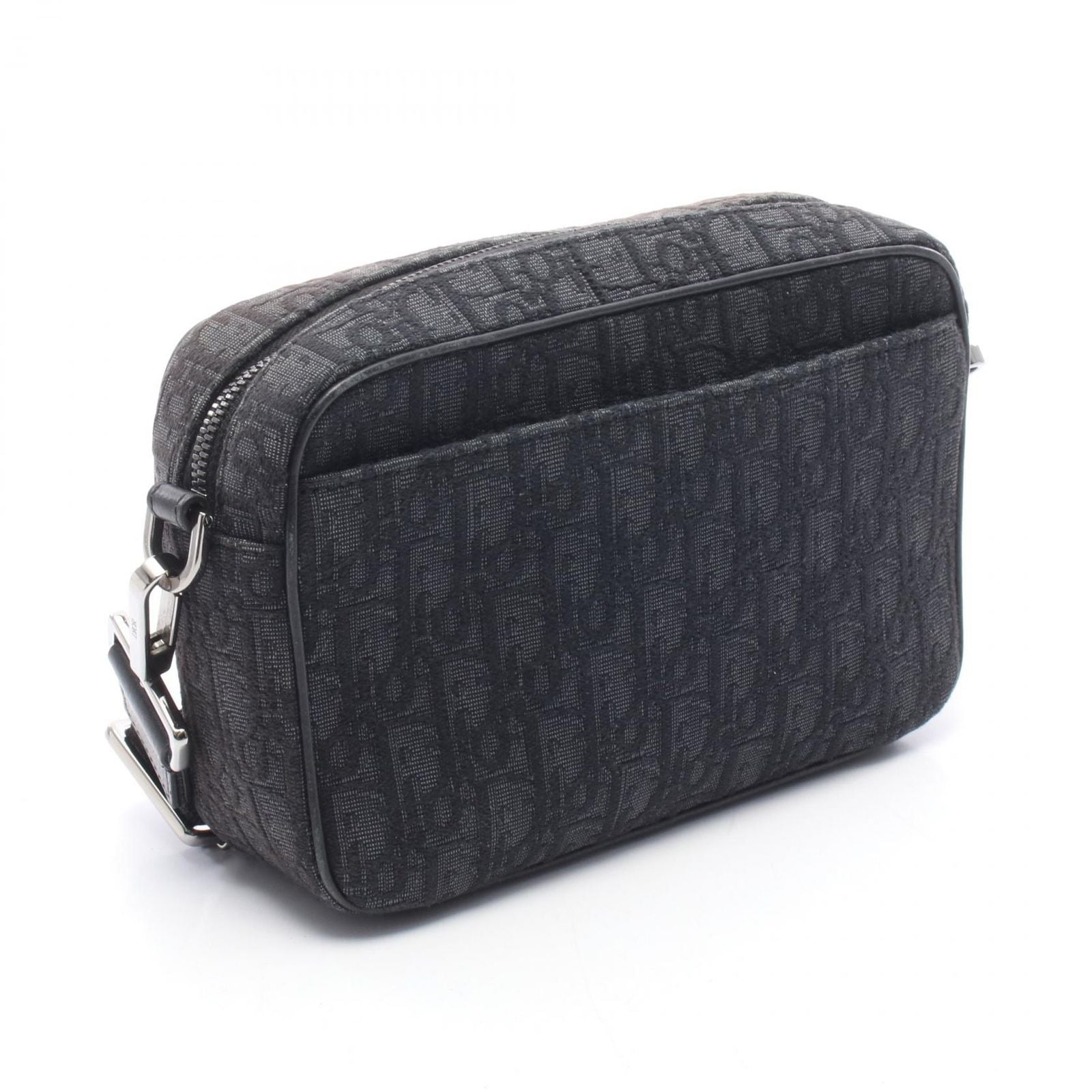 Dior Shoulder Bag Safari Oblique Black Gray Canvas Leather — view 2