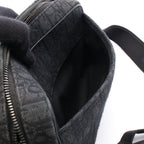 Dior Shoulder Bag Safari Oblique Black Gray Canvas Leather — view 5