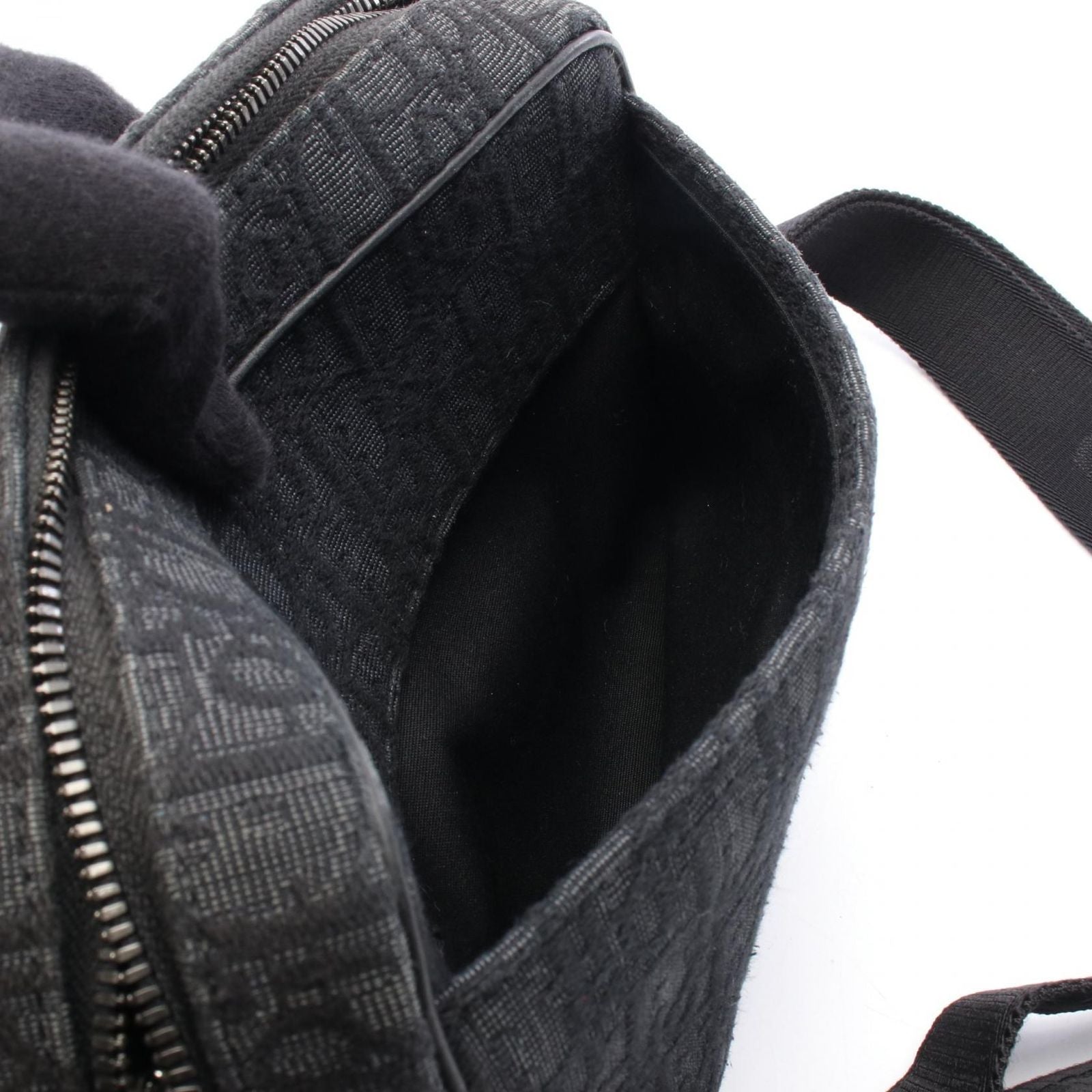 Dior Shoulder Bag Safari Oblique Black Gray Canvas Leather — view 5