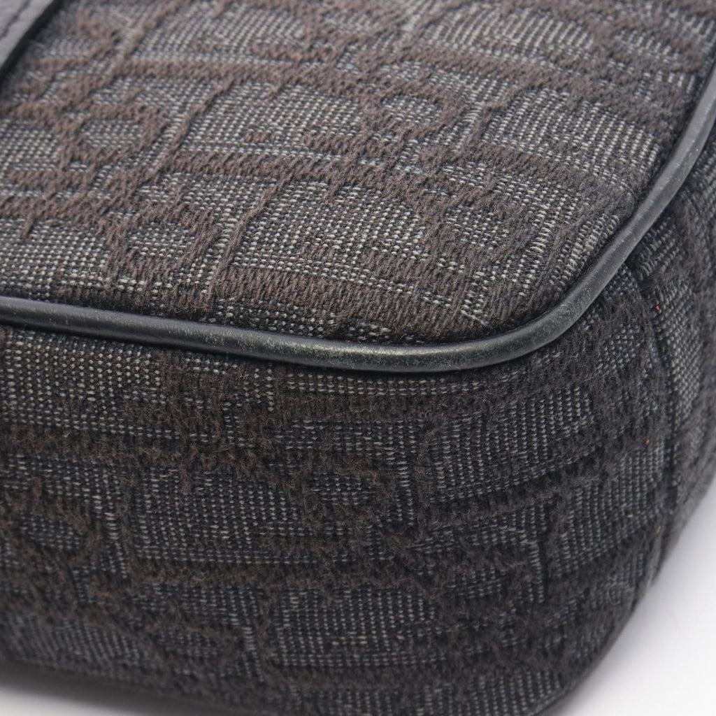 Dior Shoulder Bag Safari Oblique Black Gray Canvas Leather — view 6