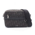 Dior Shoulder Bag Safari Oblique Black Gray Canvas Leather